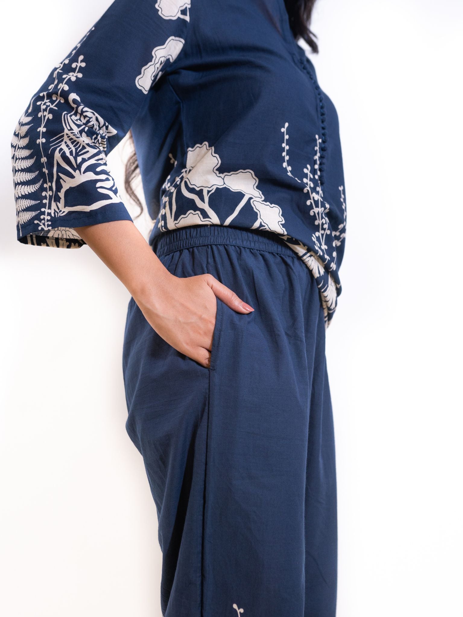 Blue Bagh Co-ord Set with Animal and Floral Prints