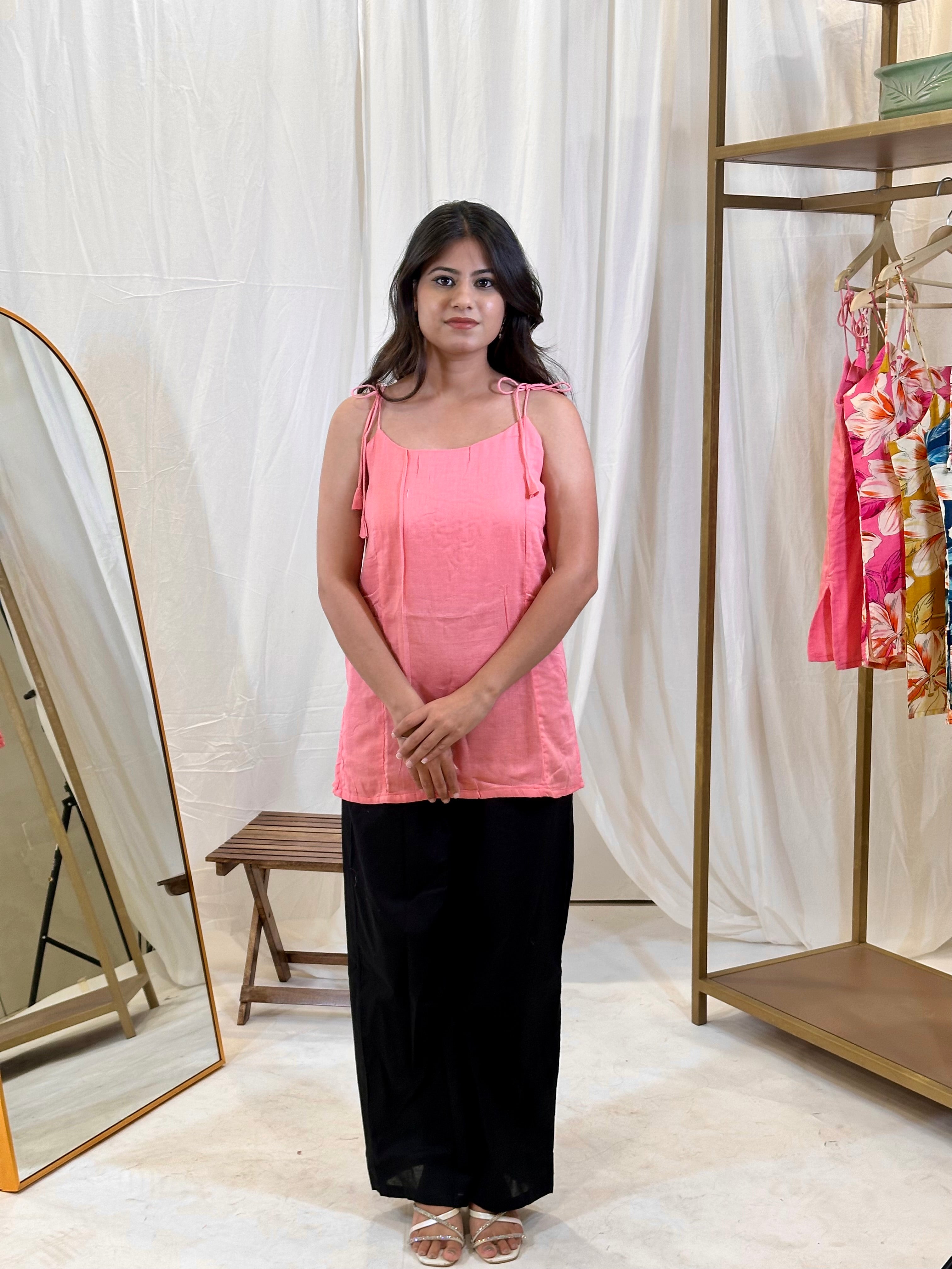 3 layer pink malmal short top