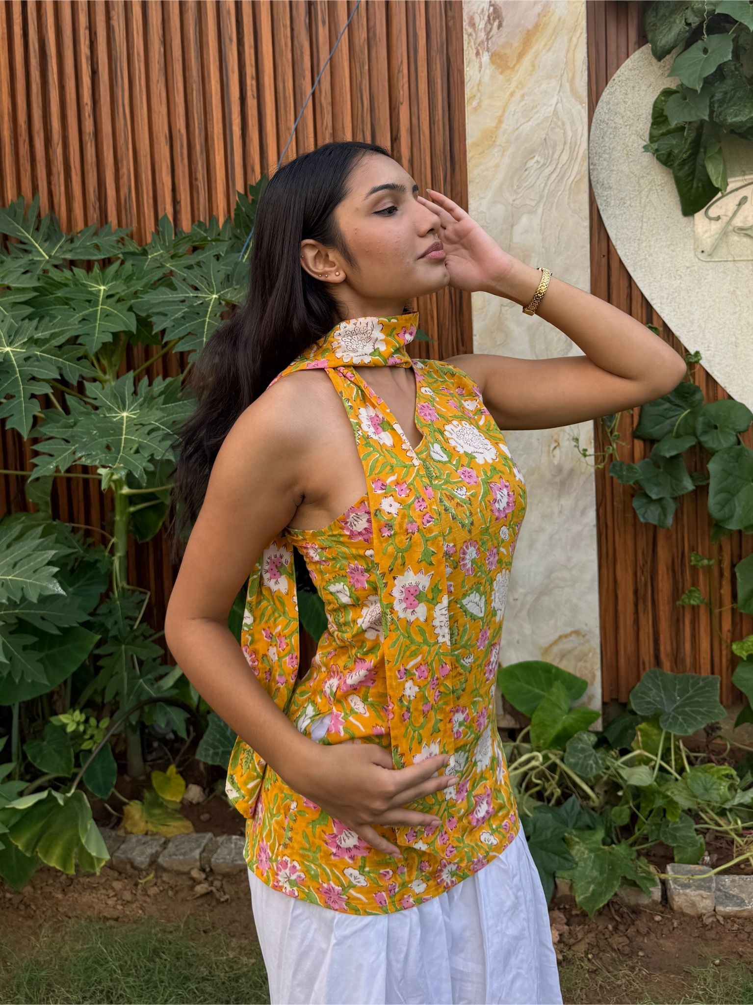 Yellow One Shoulder Designer Kurti with Contemporary Chic Appeal
