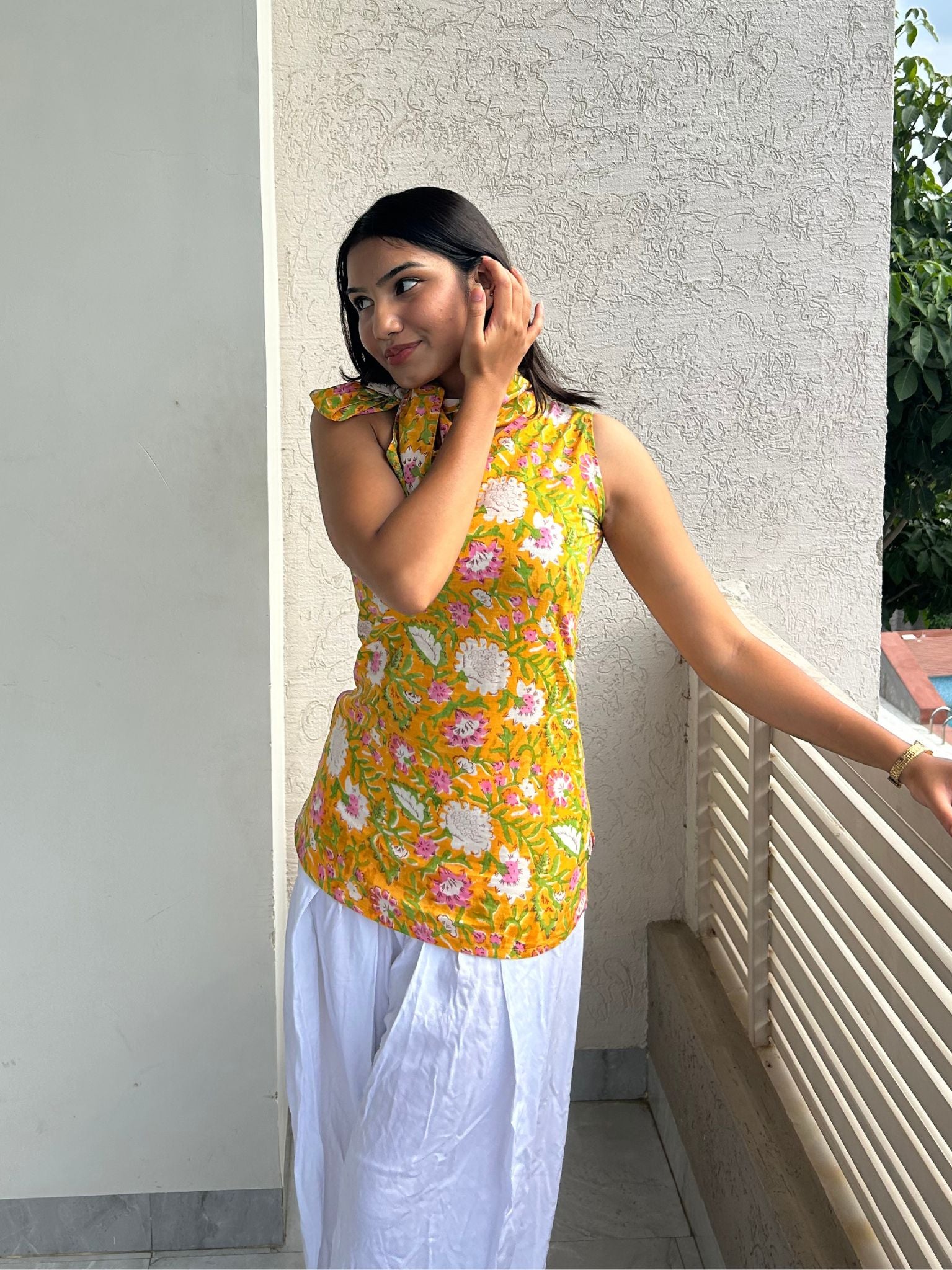 Yellow One Shoulder Designer Kurti with Contemporary Chic Appeal